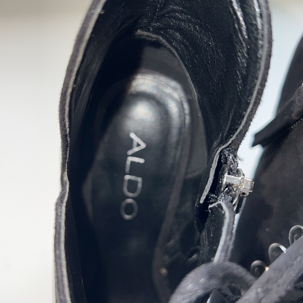 Black Open Toed Booties. Size 5. Suede Like Mater… - image 8